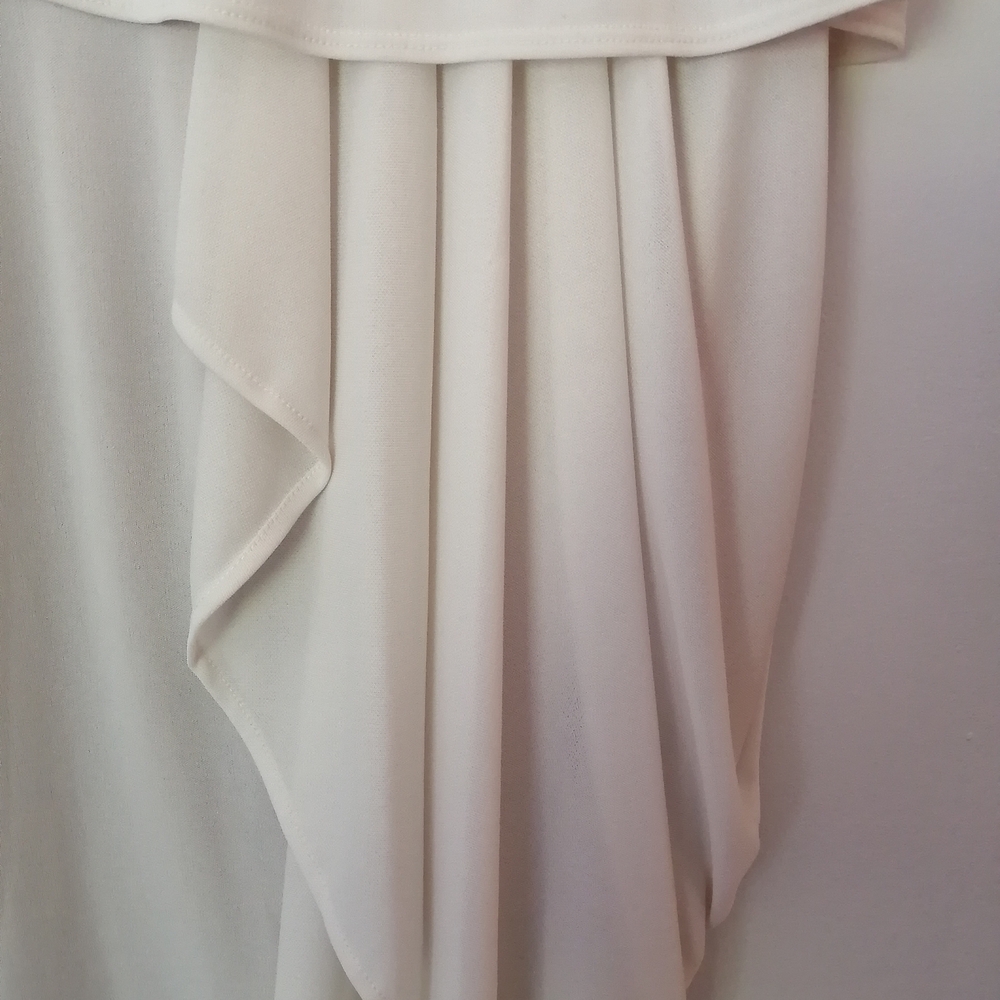 BCBGMaxAzria Asymmetrical Cream One-Shoulder Ruffle Dress - Picture 11 of 11